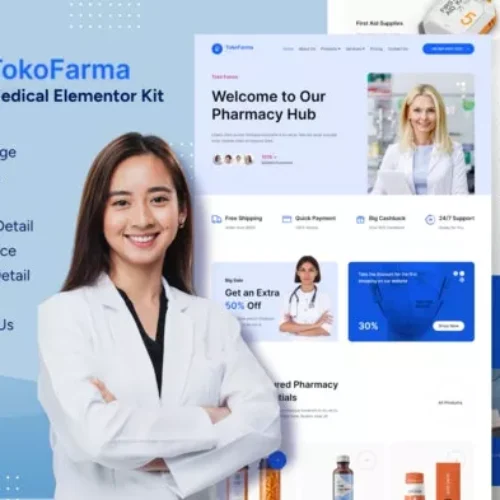 TokoFarma – Ecommerce Medicinal Store Elementor Template Kit